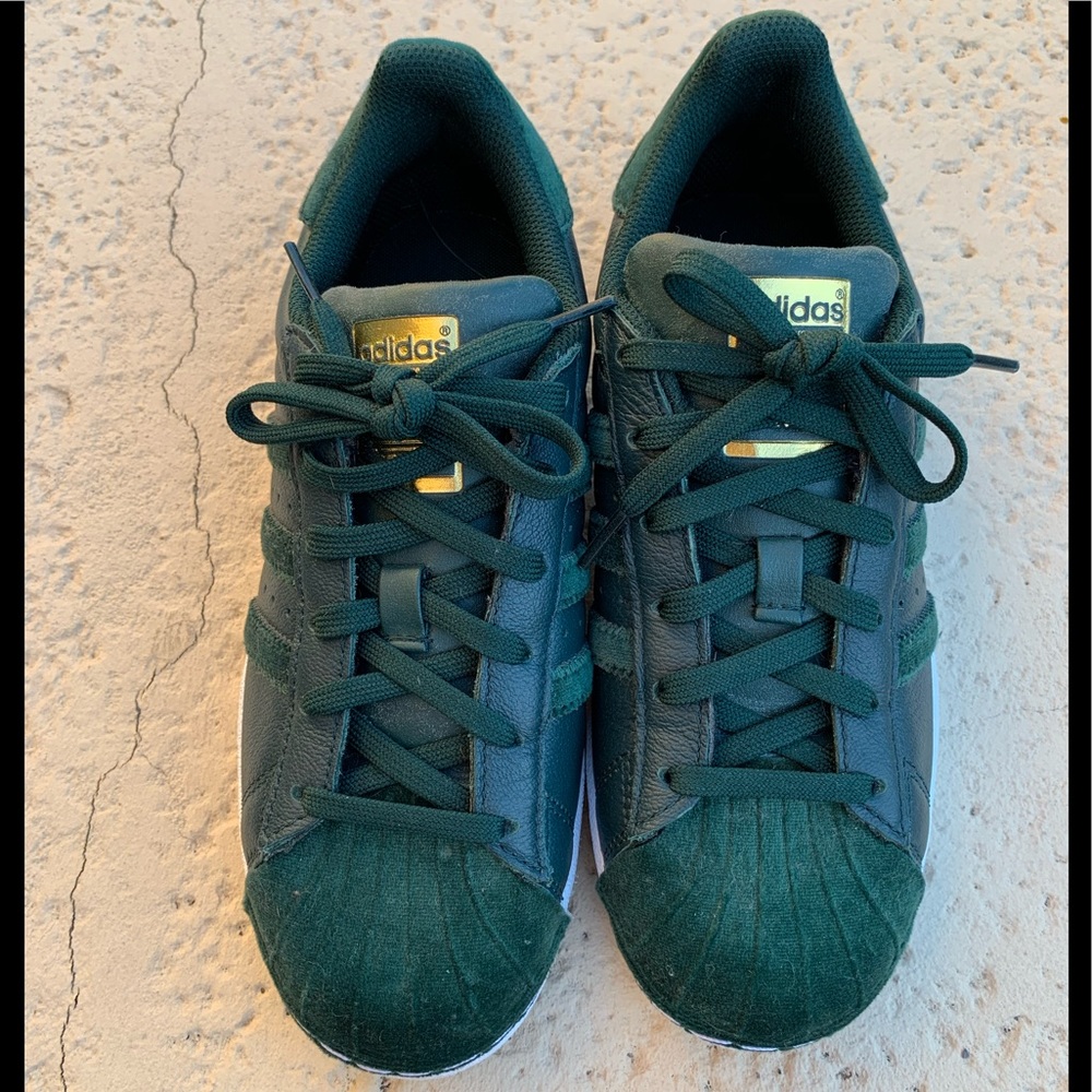 Green Velour Superstar Sneakers